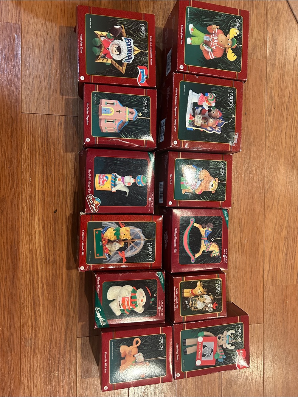 Carlton Cards Multicolor Holiday Ornament Set in Red Boxes